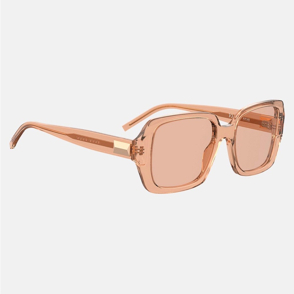 HUGO BOSS 1204/S FWM30 Photo-C Lenses Pink Nude Clear Gold Square Sunglasses